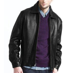 Men’s Classic James Dean Style Leather Straight Jacket